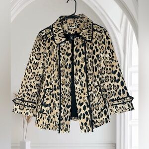 Chic Leopard Print Trench Coat